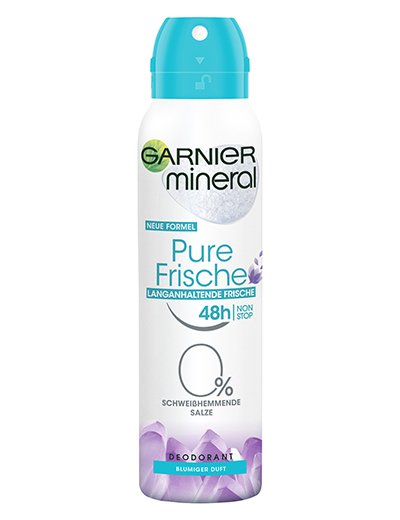 Deo-Spray-Mineral-Pure-Frische-blumiger-Duft-150ml-Vorderseite-Garnier-Deutschland-kl