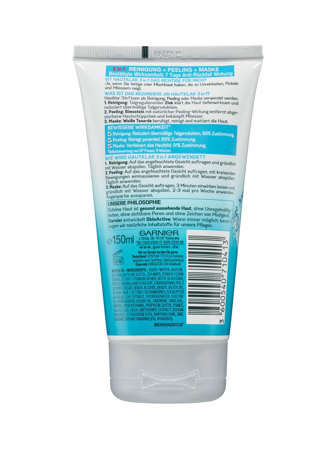 3in1-Tonerde-Reinigung-Peeling-Maske-Hautklar-Anti-Unreinheiten-150ml-Rueckseite-Garnier-DE-gr