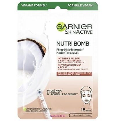 Garnier Nutri Bomb Pflege-Milch-Tuchmaske mit Kokosmilch_400x417