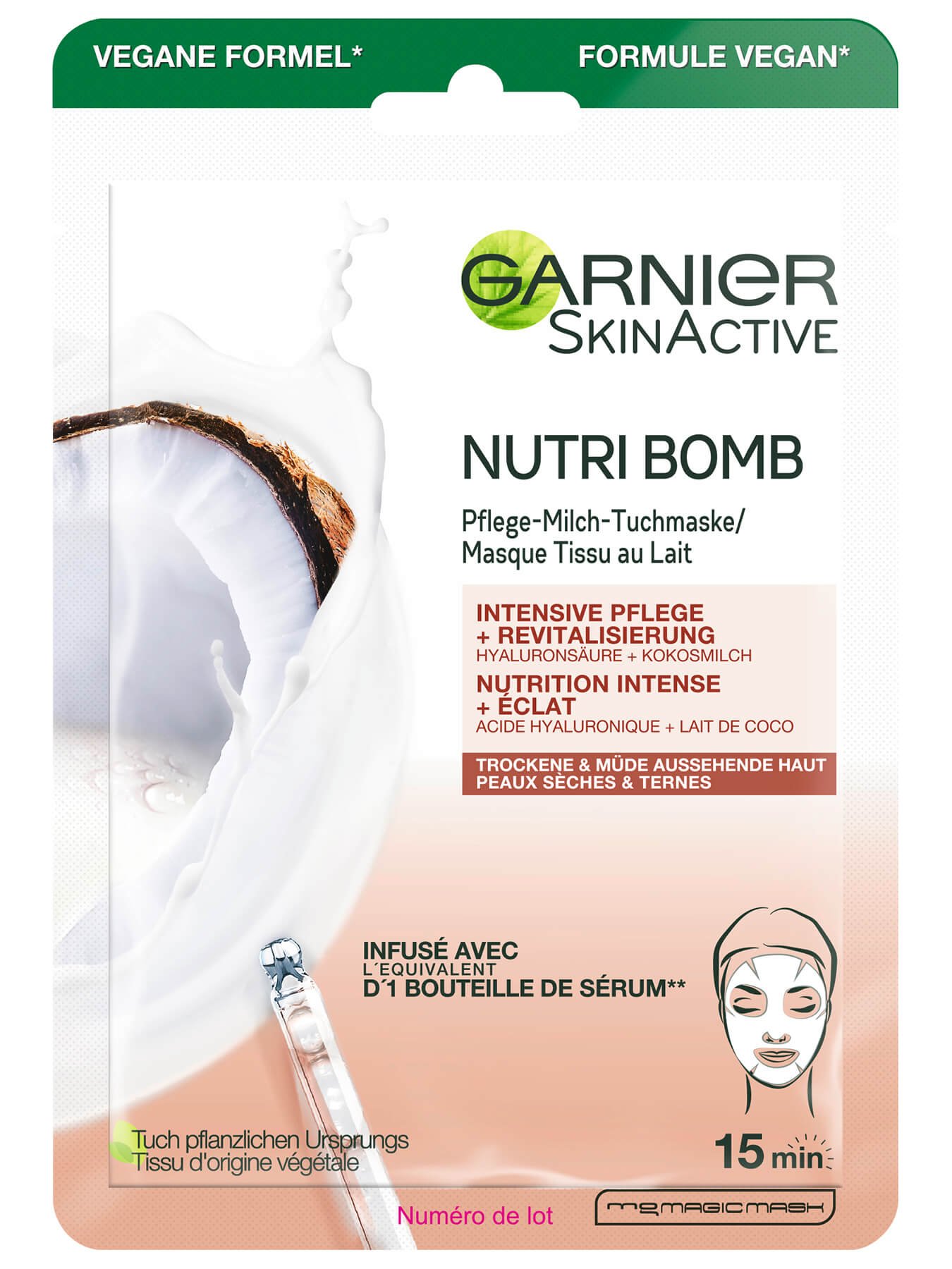 Garnier Nutri Bomb Pflege-Milch-Tuchmaske mit Kokosmilch_Front