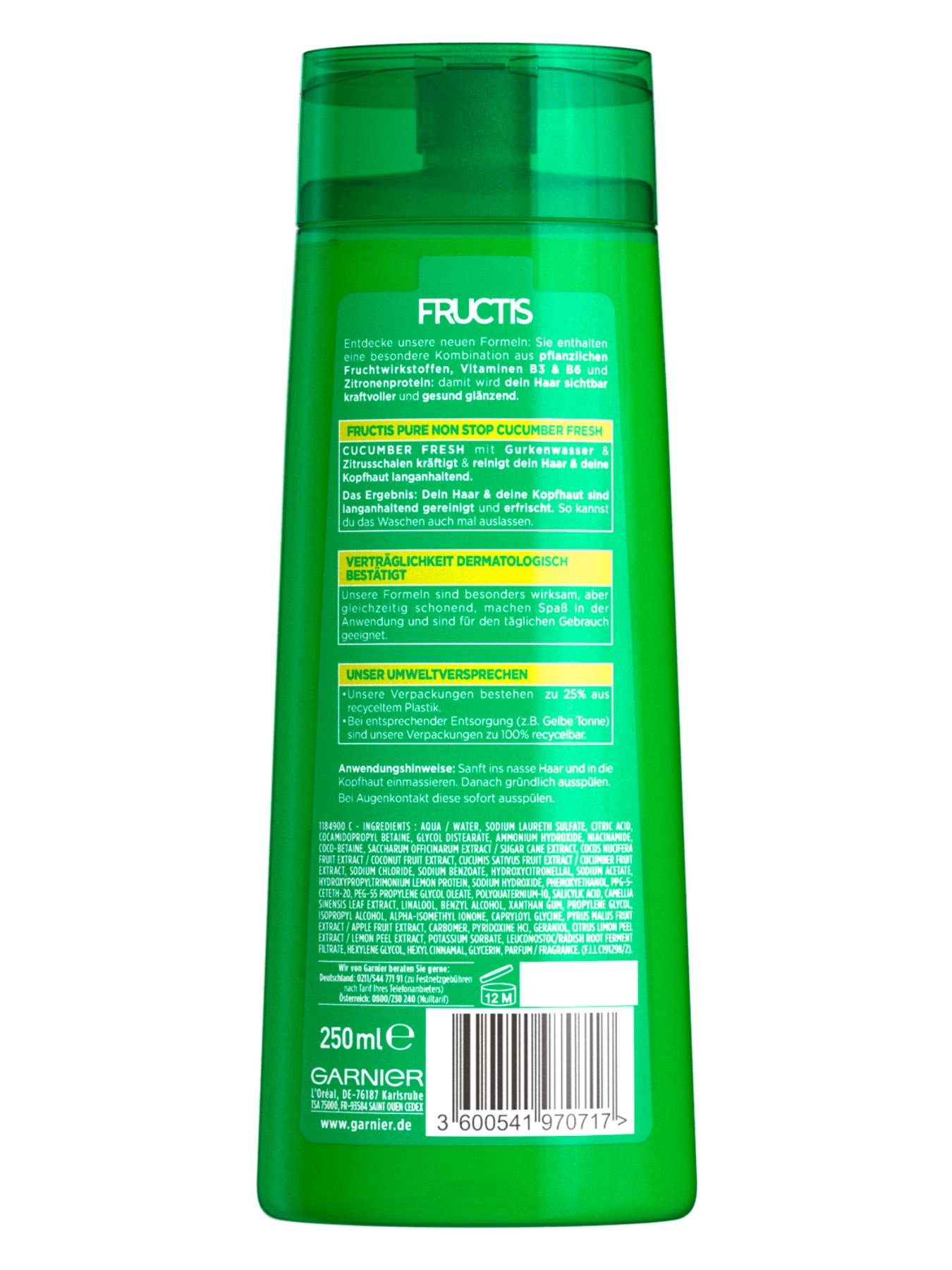 Fructis Cucumber Fresh Kräftigendes Shampoo Garnier