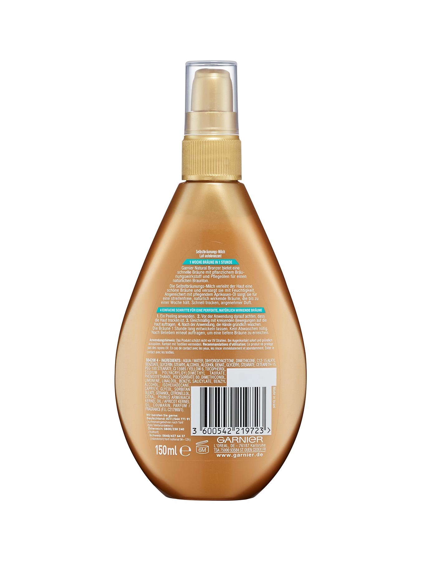 Selbstbraeunungs-Milch-Ambre-Solaire-Natural-Bronzer-150ml-Rueckseite-Garnier-Deutschland-gr