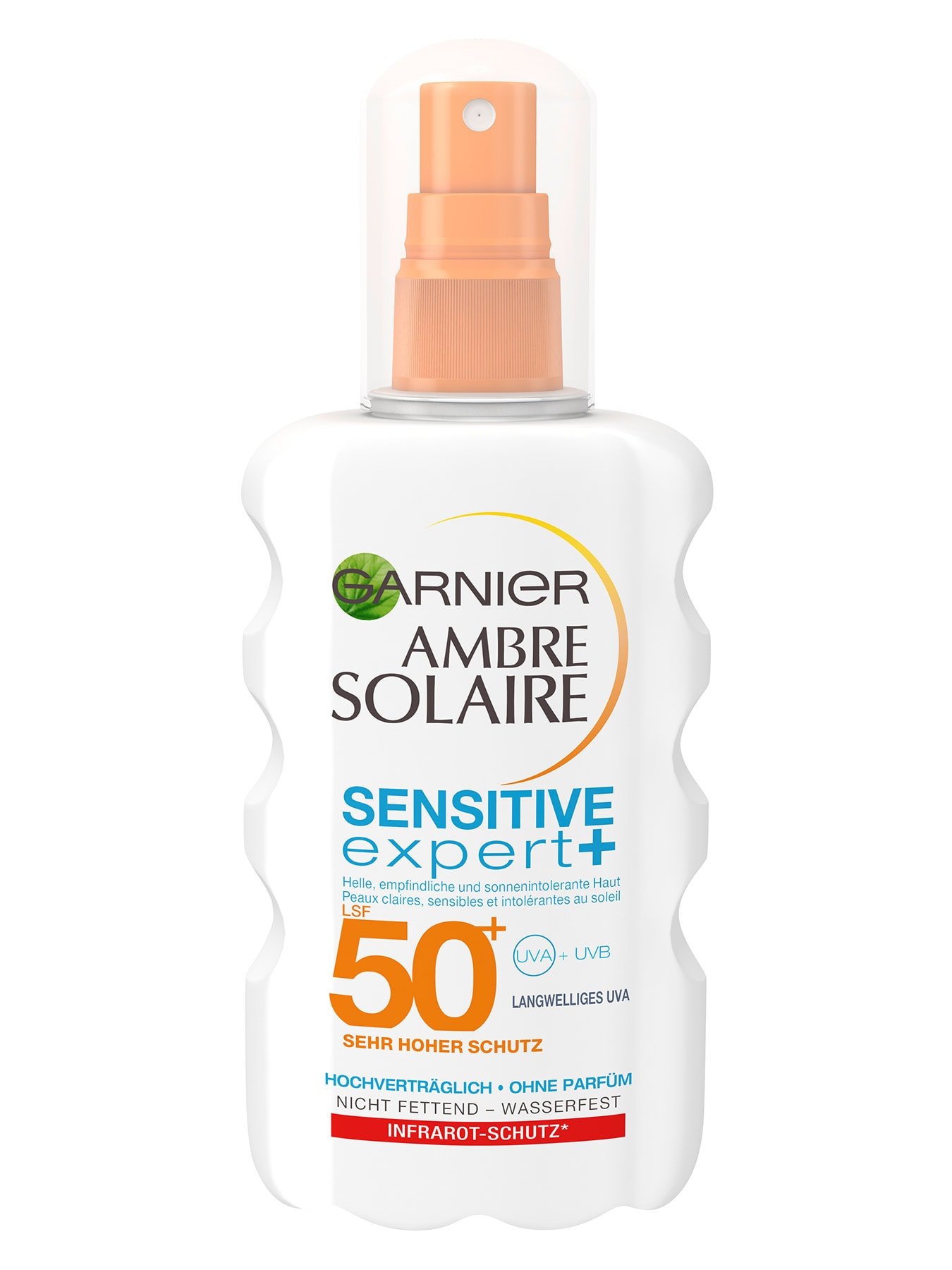 Spray-LSF-50-Ambre-Solaire-Sensitiv-Expert-Plus-200ml-Vorderseite-Garnier-Deutschland-gr