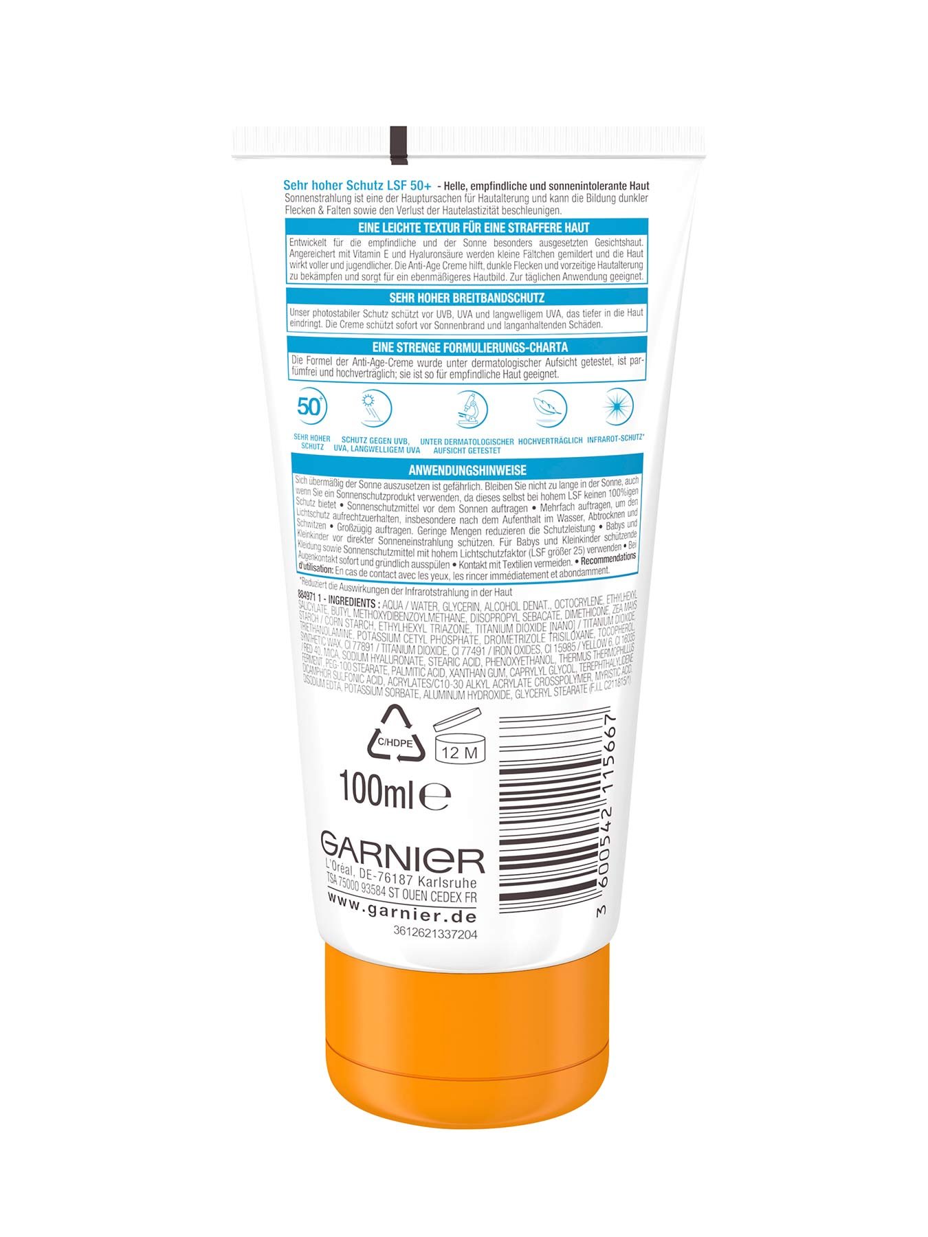 Anti-Age-Creme-LSF-50-Ambre-Solaire-Sensitiv-Expert-Plus-100ml-Rueckseite-Garnier-Deutschland-gr