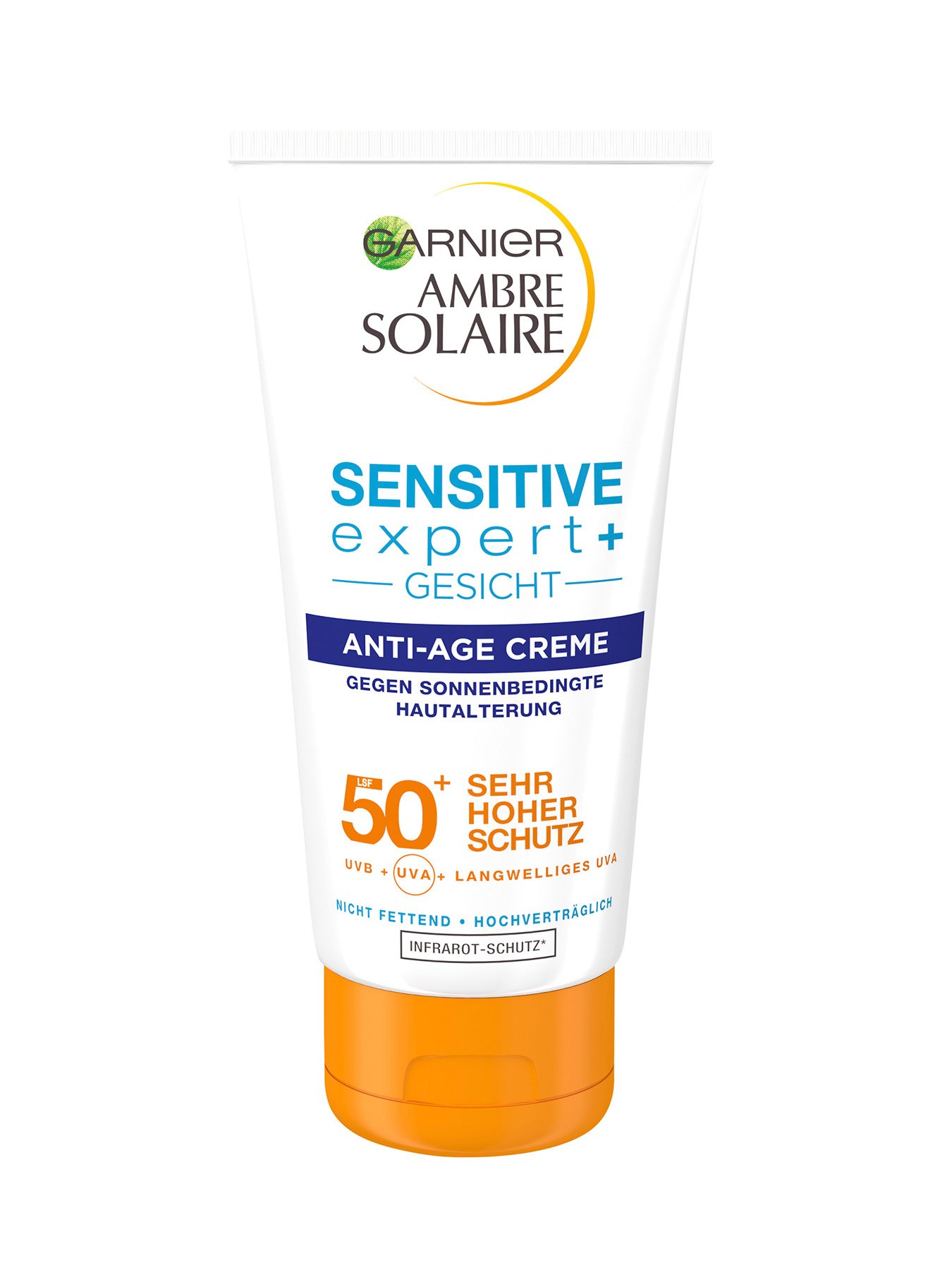 Anti-Age-Creme-LSF-50-Ambre-Solaire-Sensitiv-Expert-Plus-100ml-Vorderseite-Garnier-Deutschland-gr