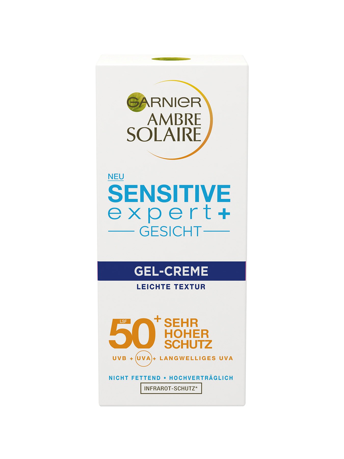 Gel-Creme-LSF-50-Ambre-Solaire-Sensitiv-Expert-Plus-50ml-Verp-Vorderseite-Garnier-Deutschland-gr