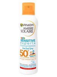 Anti-Sand-Spray-LSF-50-Ambre-Solaire-Kids-Sensitiv-Expert-Plus-200ml-Vorderseite-Garnier-Deutschl-gr