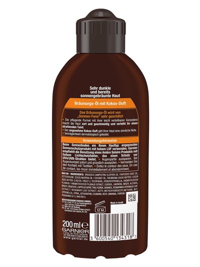 Braeunung-Oel-Ambre-Solaire-Sonnenoel-200ml-Rueckseite-Garnier-Deutschland-gr