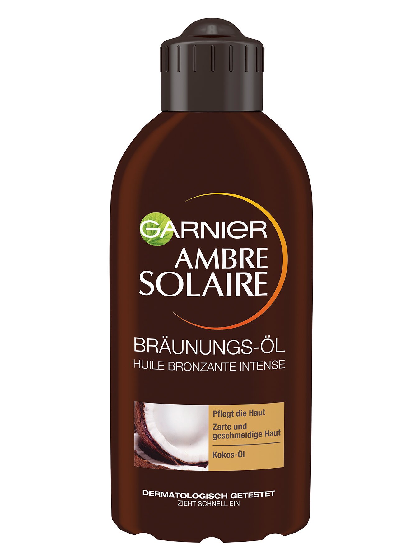 Braeunung-Oel-Ambre-Solaire-Sonnenoel-200ml-Vorderseite-Garnier-Deutschland-gr