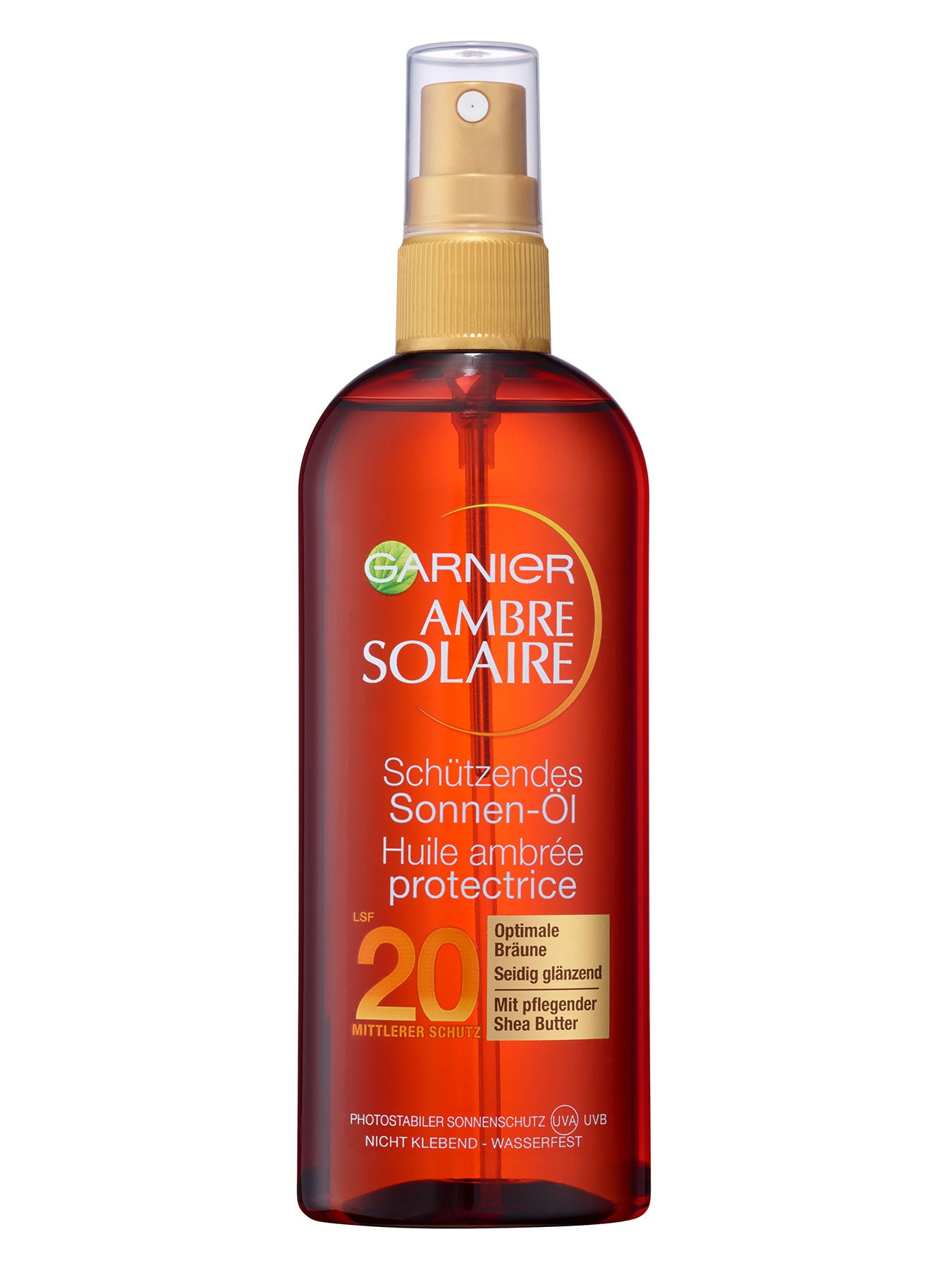 Schuetzendes-Sonnen-Oel-LSF-20-Ambre-Solaire-Sonnenoel-150ml-Vorderseite-Garnier-Deutschland-gr