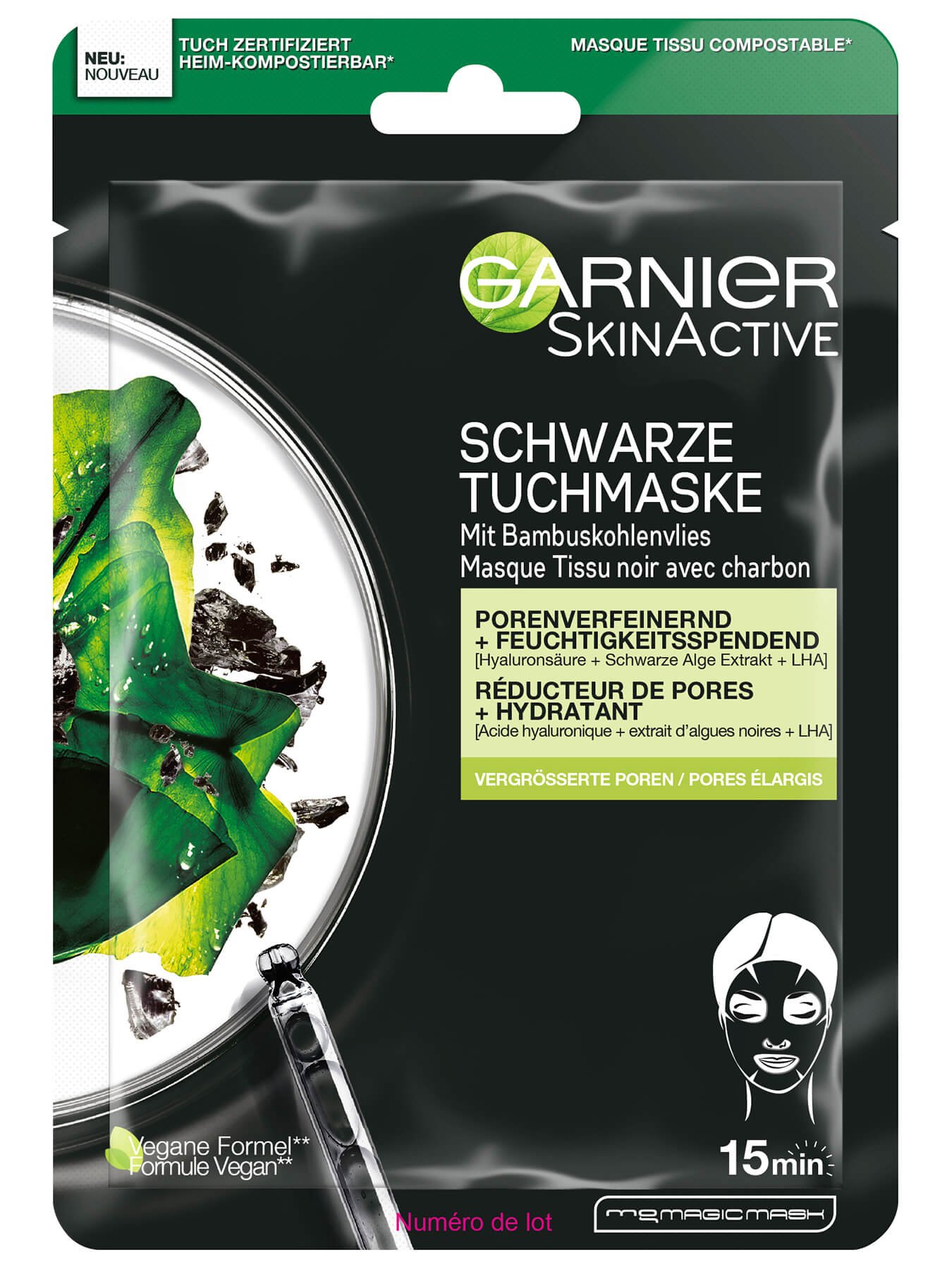 Garnier Hydra Bomb Tuchmaske Schwarze Alge_Front