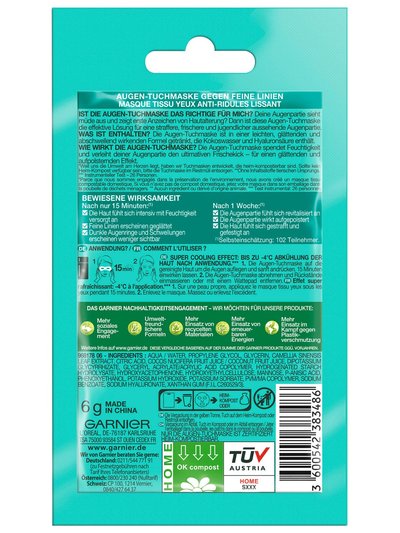 Garnier Hydra Bomb Augen-Tuchmaske Kokos_Back