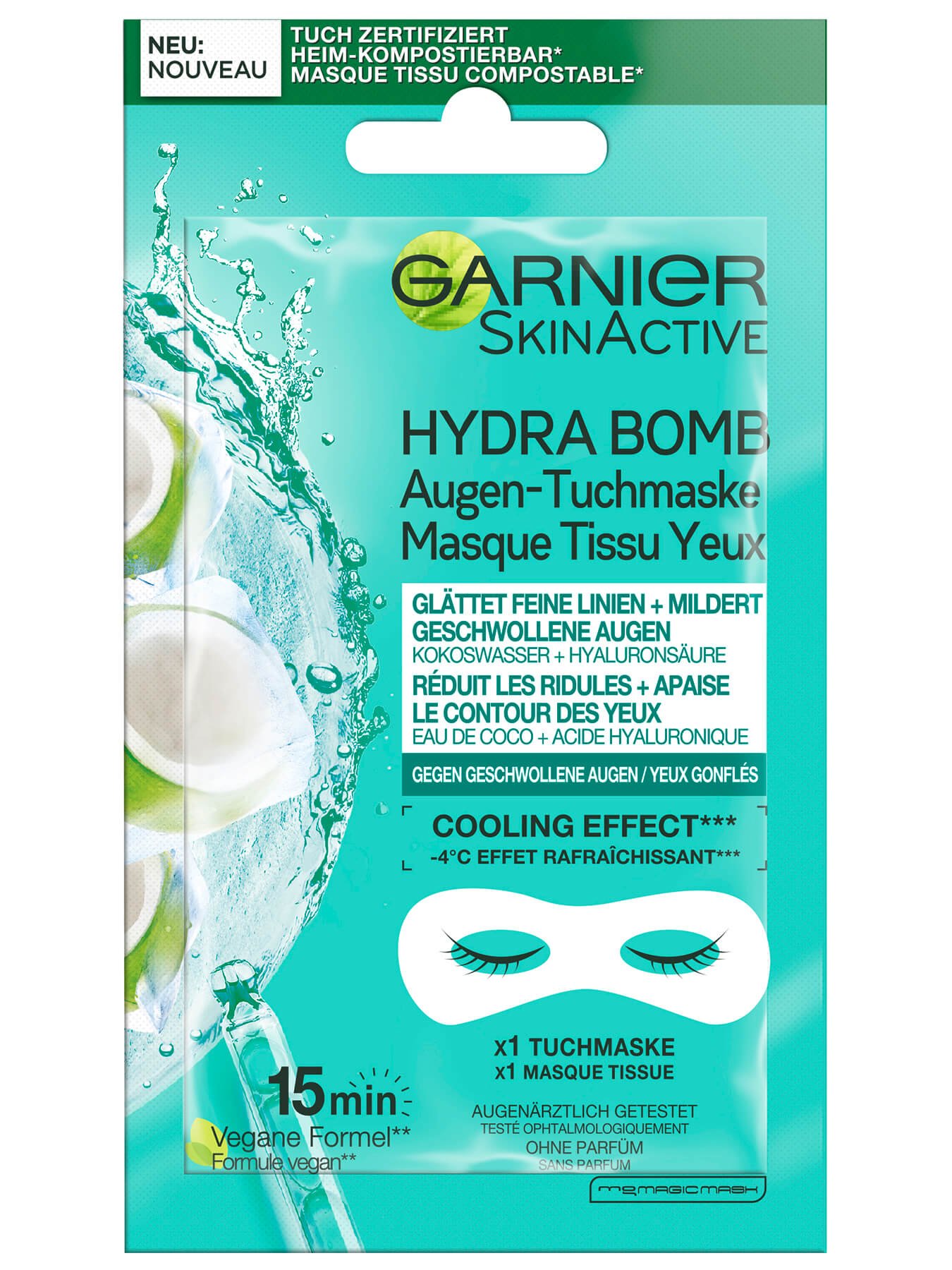 Garnier Hydra Bomb Augen-Tuchmaske Kokos_Front