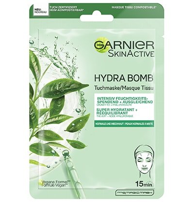 Garnier Hydra Bomb Tuchmaske Gruentee_400x417px