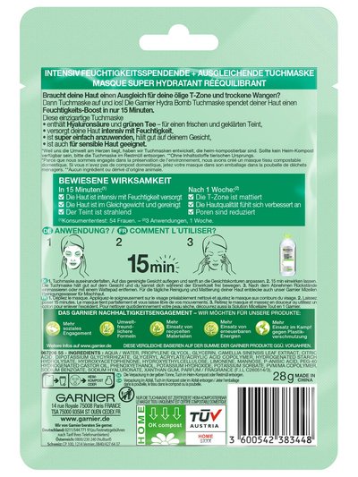Garnier Hydra Bomb Tuchmaske Gruentee_Back