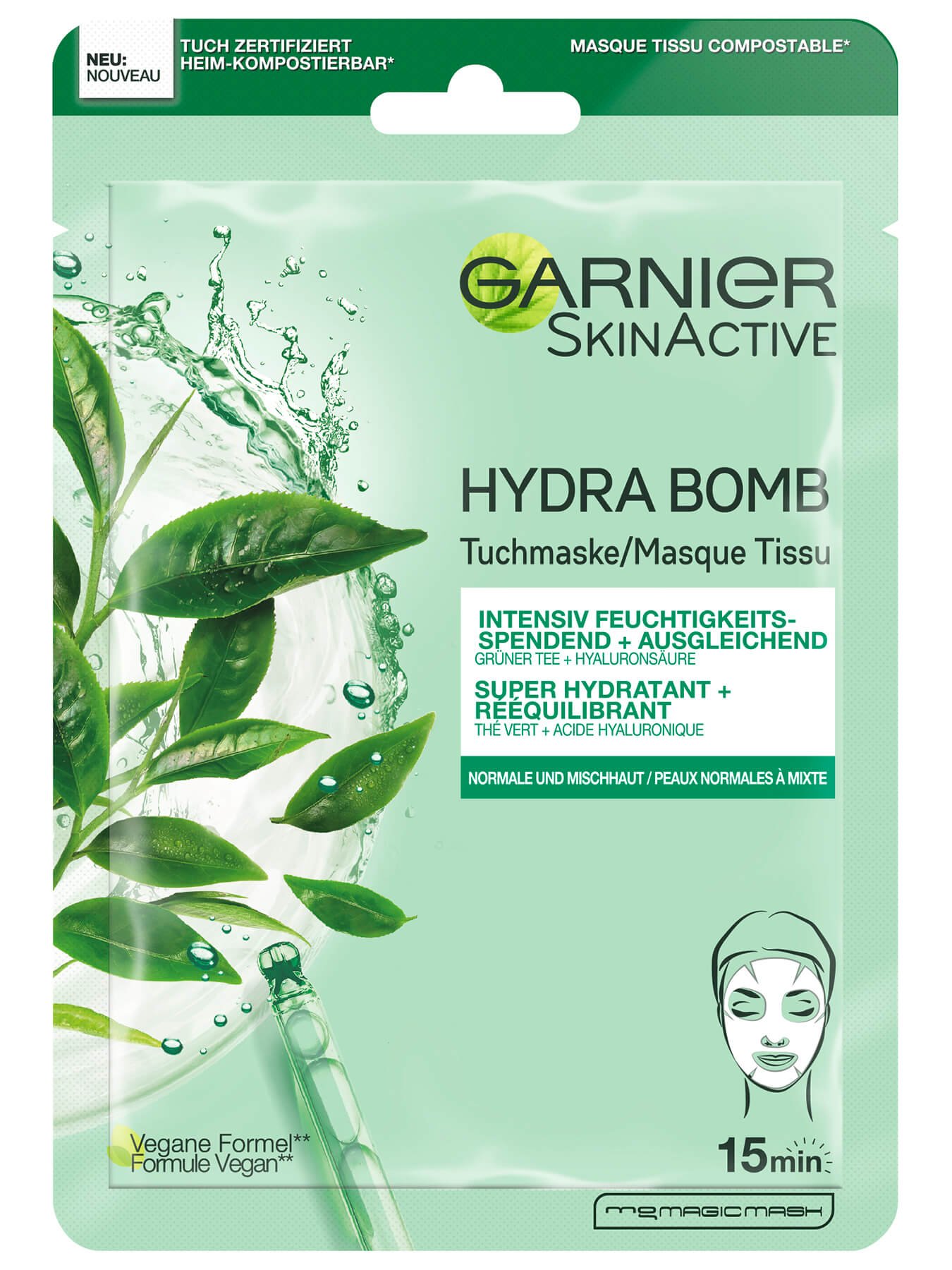 Garnier Hydra Bomb Tuchmaske Gruentee_Front