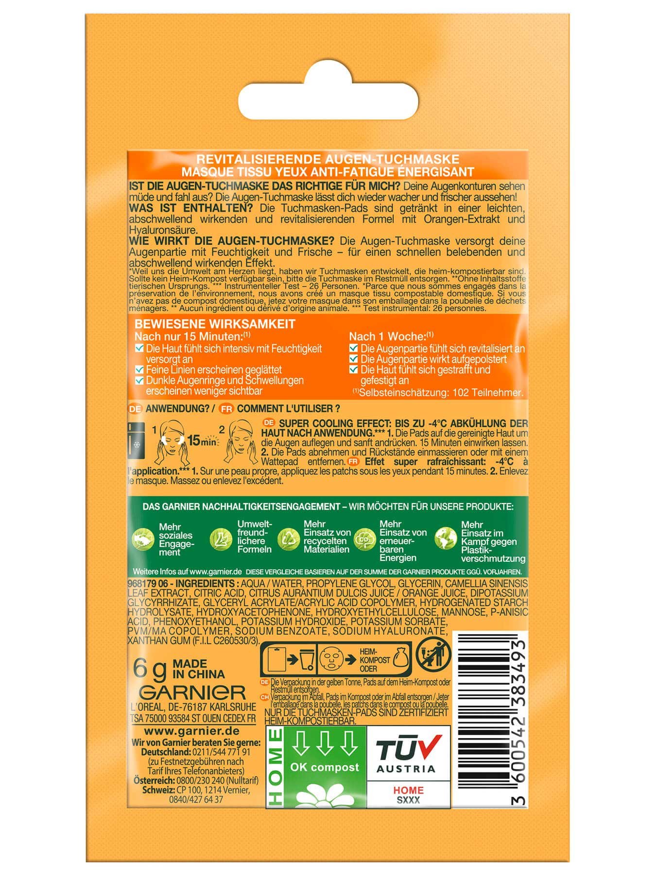 Garnier Hydra Bomb Augen-Tuchmaske Orange_Back