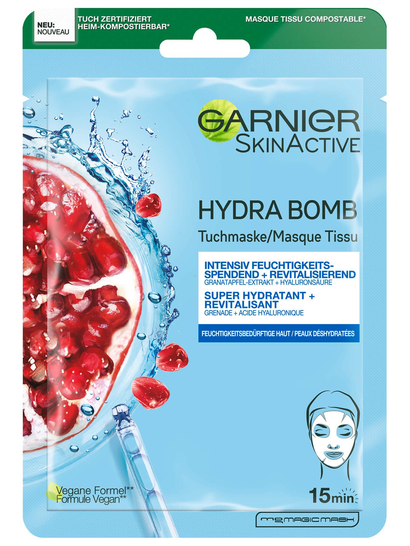 Garnier Hydra Bomb Tuchmaske Granatapfel_Front