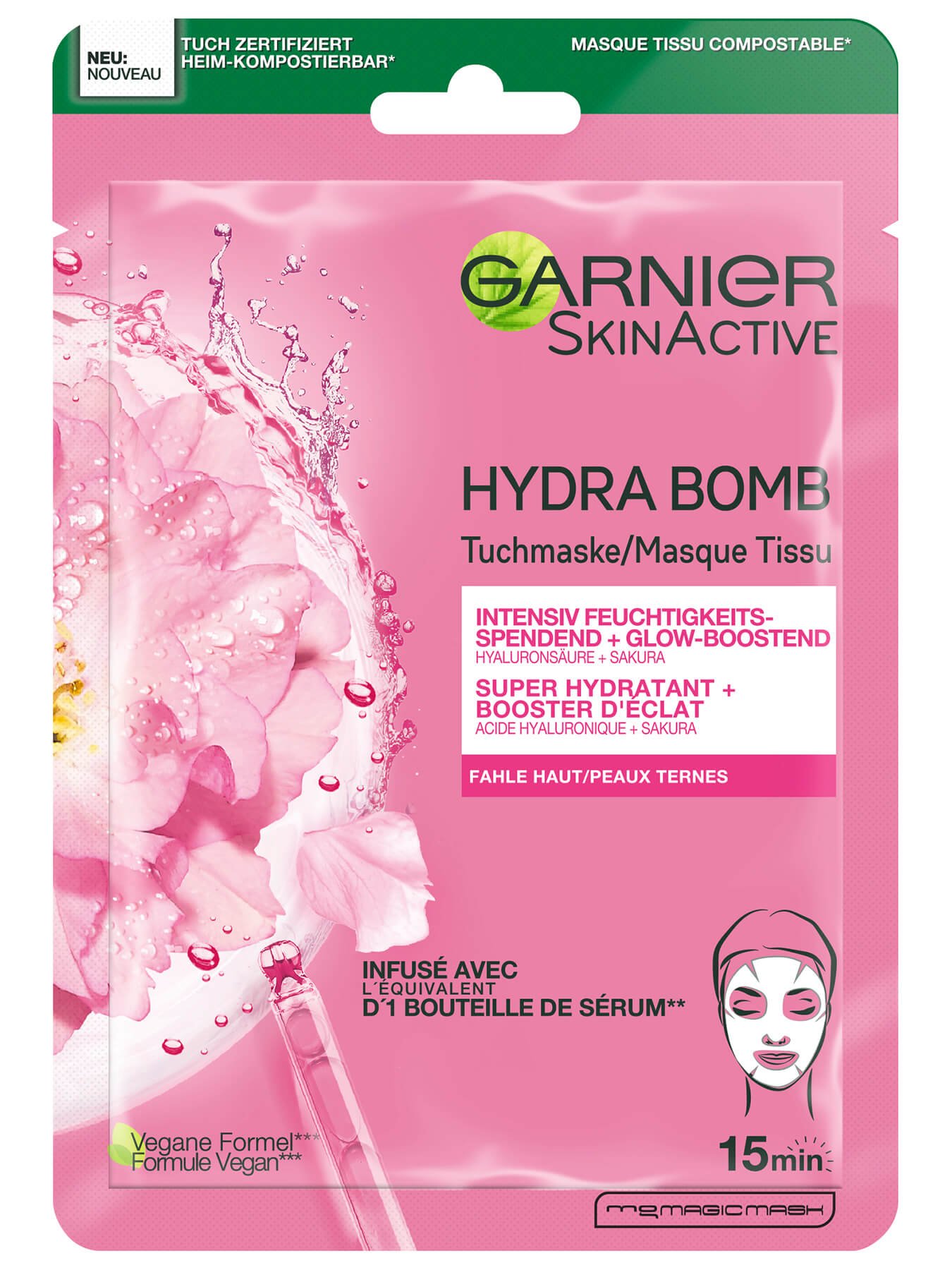 Garnier Hydra Bomb Tuchmaske Sakura_Front