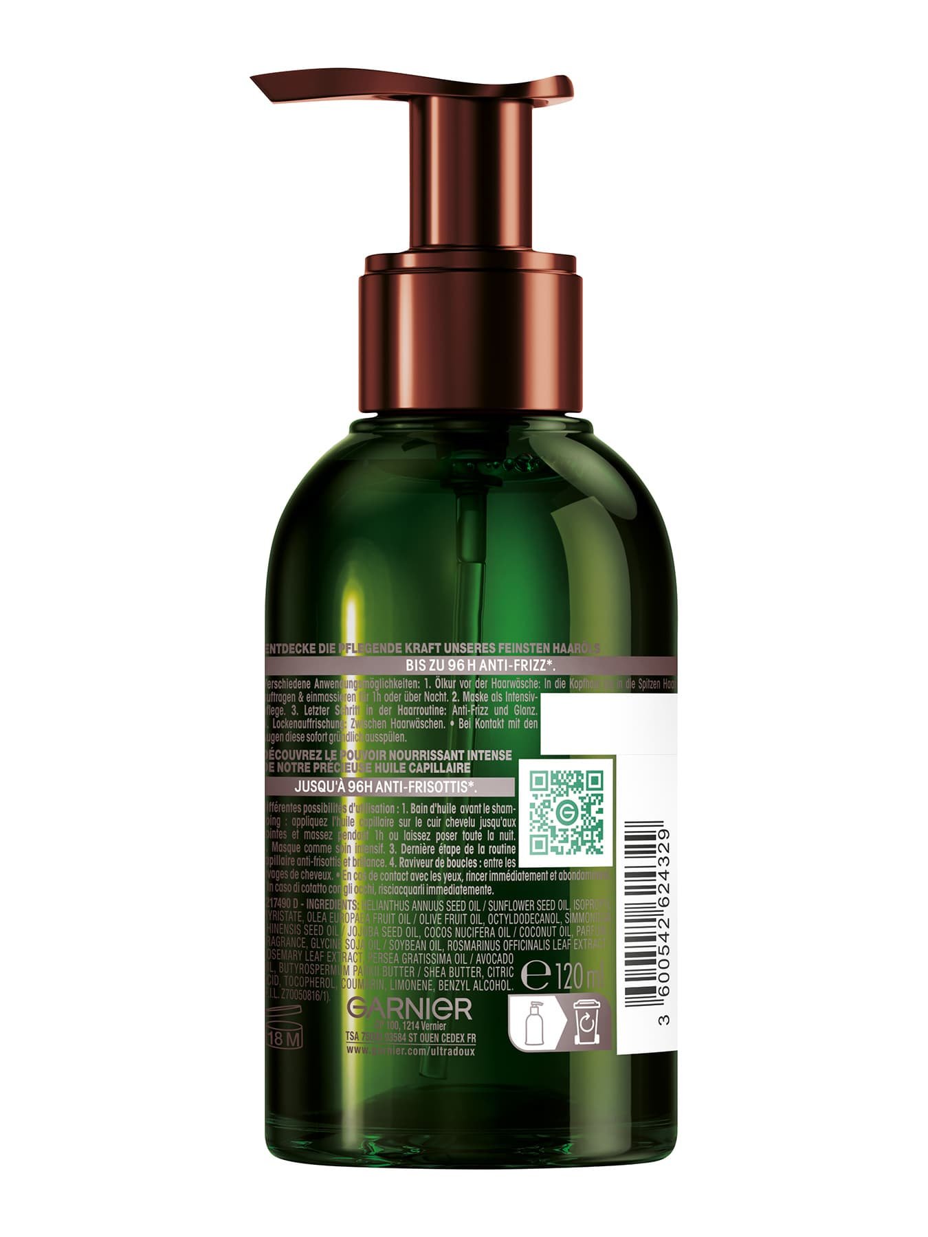 Garnier Ultra Doux Curl Revival Elixir Intensiv Nährendes Haaröl - Produkt Rückansicht