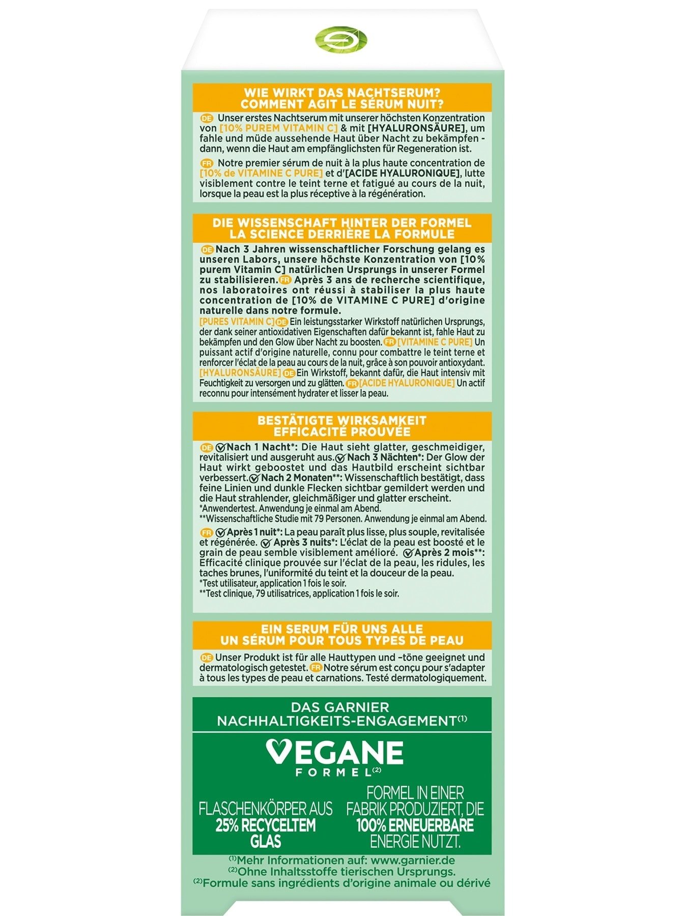 SkinActive Vitamin C Glow Booster Sérum de nuit - Emballage